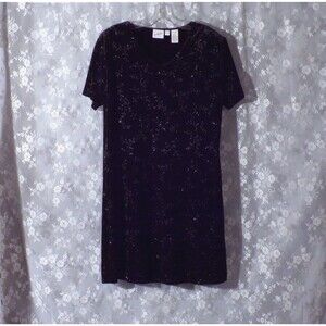 Vintage 90s Velvet Mini Dress Size Large 1990s Retro Whimsigoth Goth Celestial